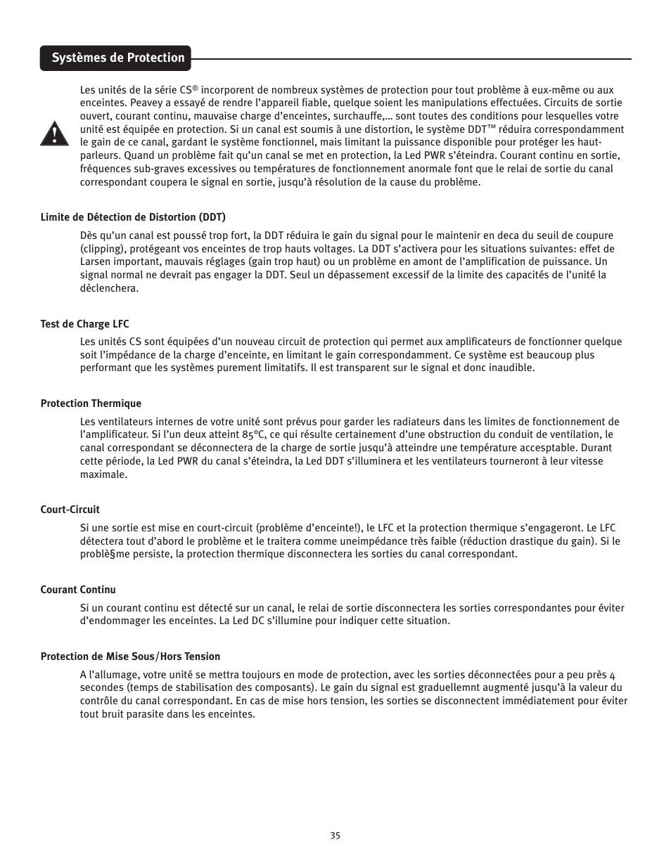 Peavey CS 800x4 User Manual | Page 35 / 52