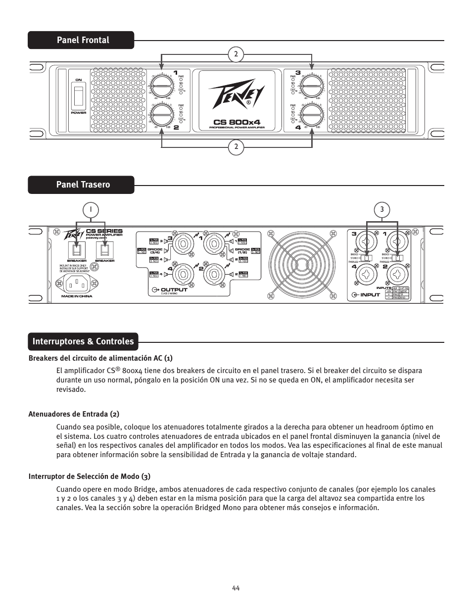 Peavey CS 800x4 User Manual | Page 44 / 52