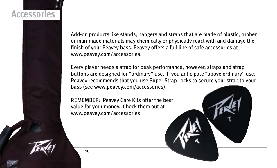 Accessories | Peavey Guitar User Manual | Page 10 / 24