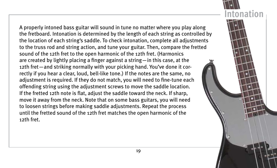 Intonation | Peavey Guitar User Manual | Page 19 / 24