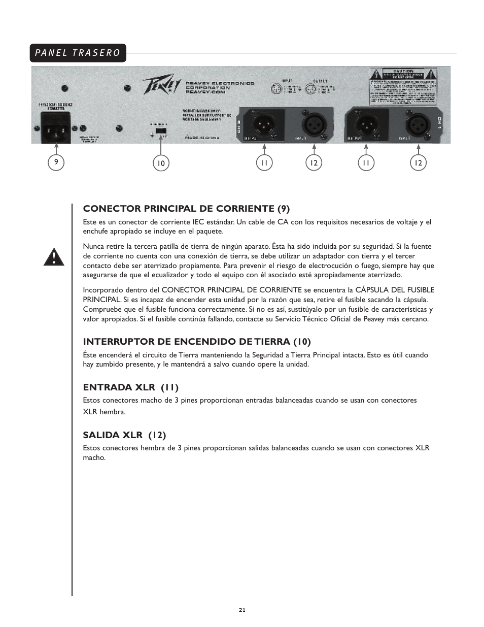 Peavey PV 231EQ User Manual | Page 21 / 24