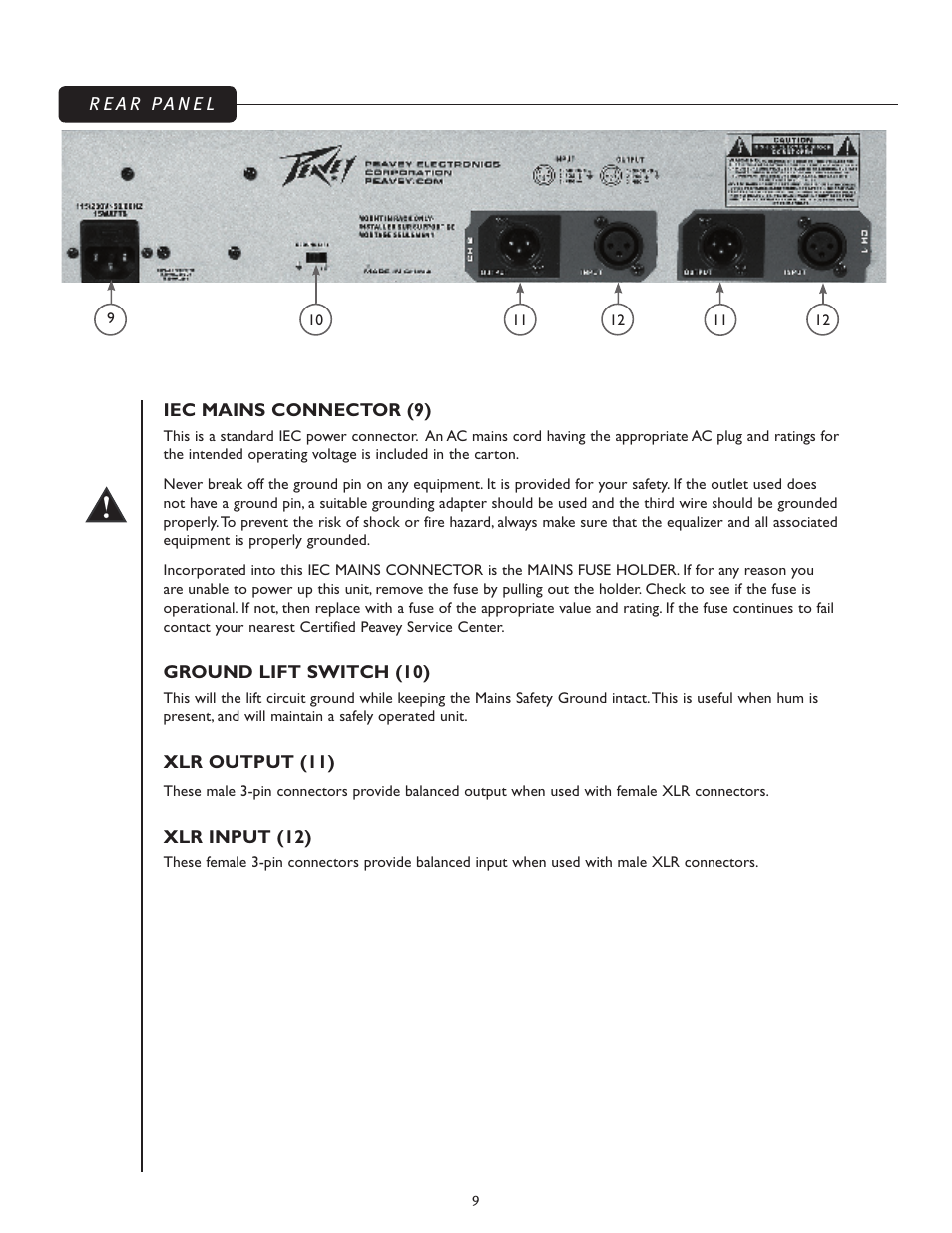 Peavey PV 231EQ User Manual | Page 9 / 24