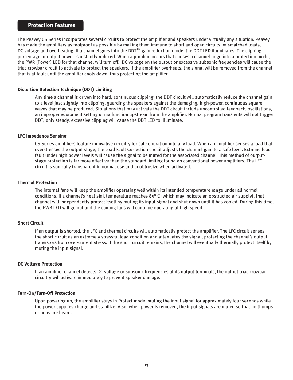 Peavey 1400 User Manual | Page 13 / 48