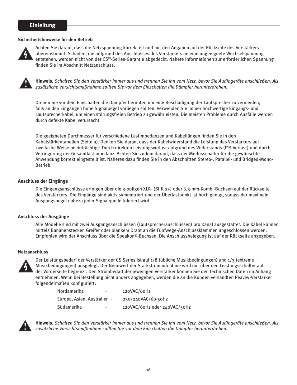 Peavey 1400 User Manual | Page 18 / 48