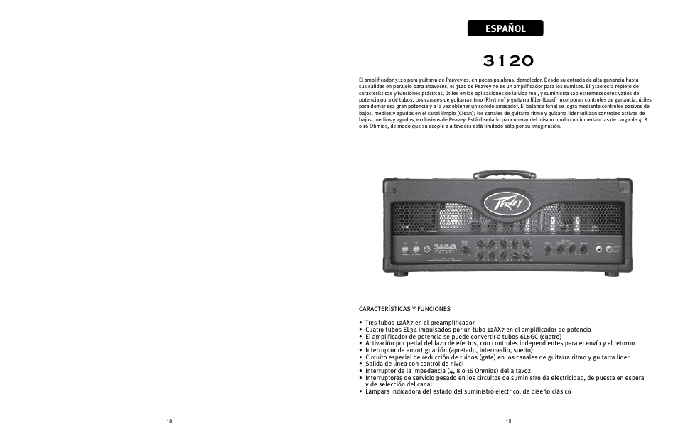 Español | Peavey 3120 User Manual | Page 10 / 30