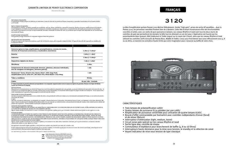 Français | Peavey 3120 User Manual | Page 15 / 30
