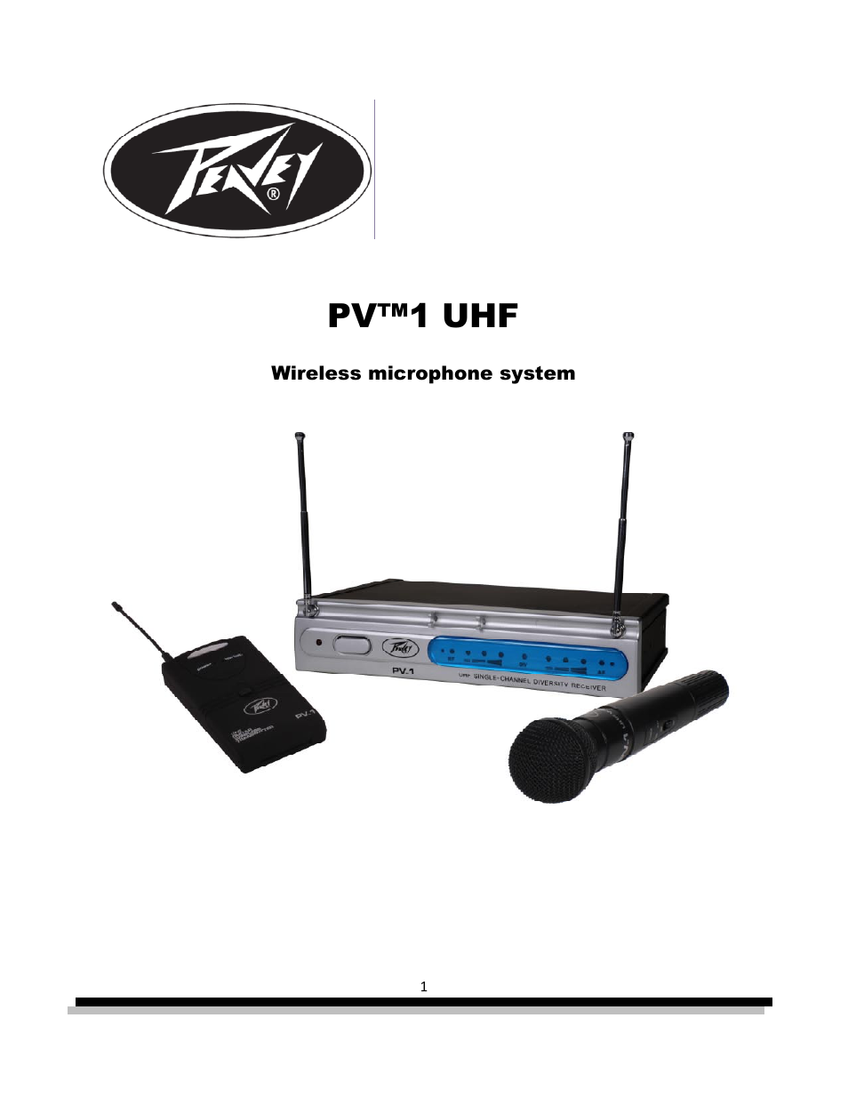 Peavey PV 1 UHF User Manual | 12 pages