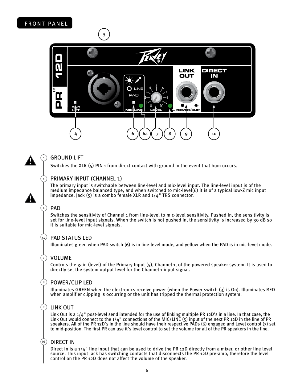 Peavey PR 12 D User Manual | Page 6 / 16