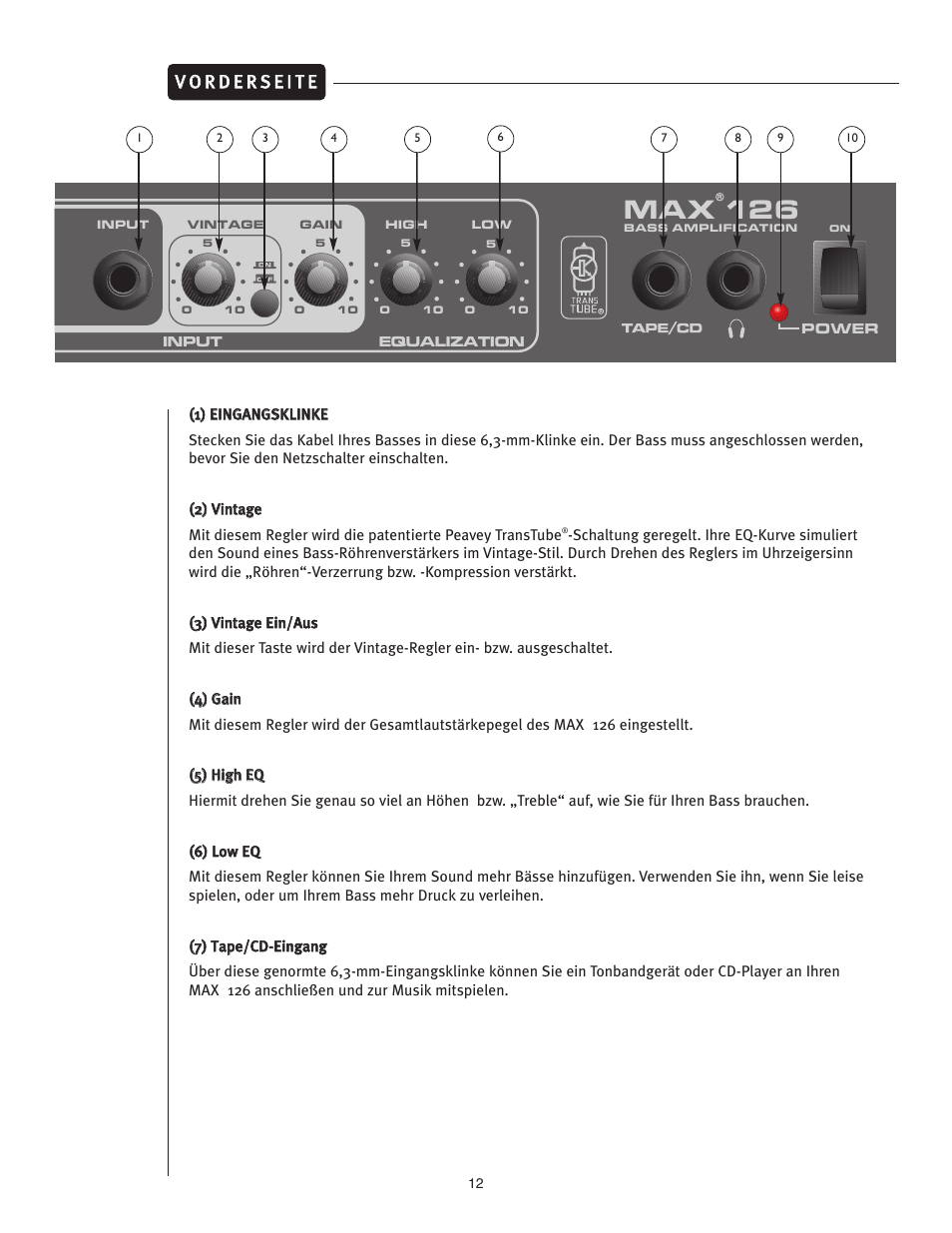 Max 126 | Peavey 126 User Manual | Page 12 / 24