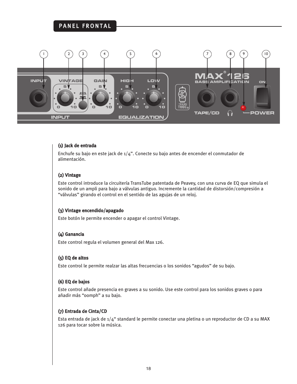 Max 126 | Peavey 126 User Manual | Page 18 / 24