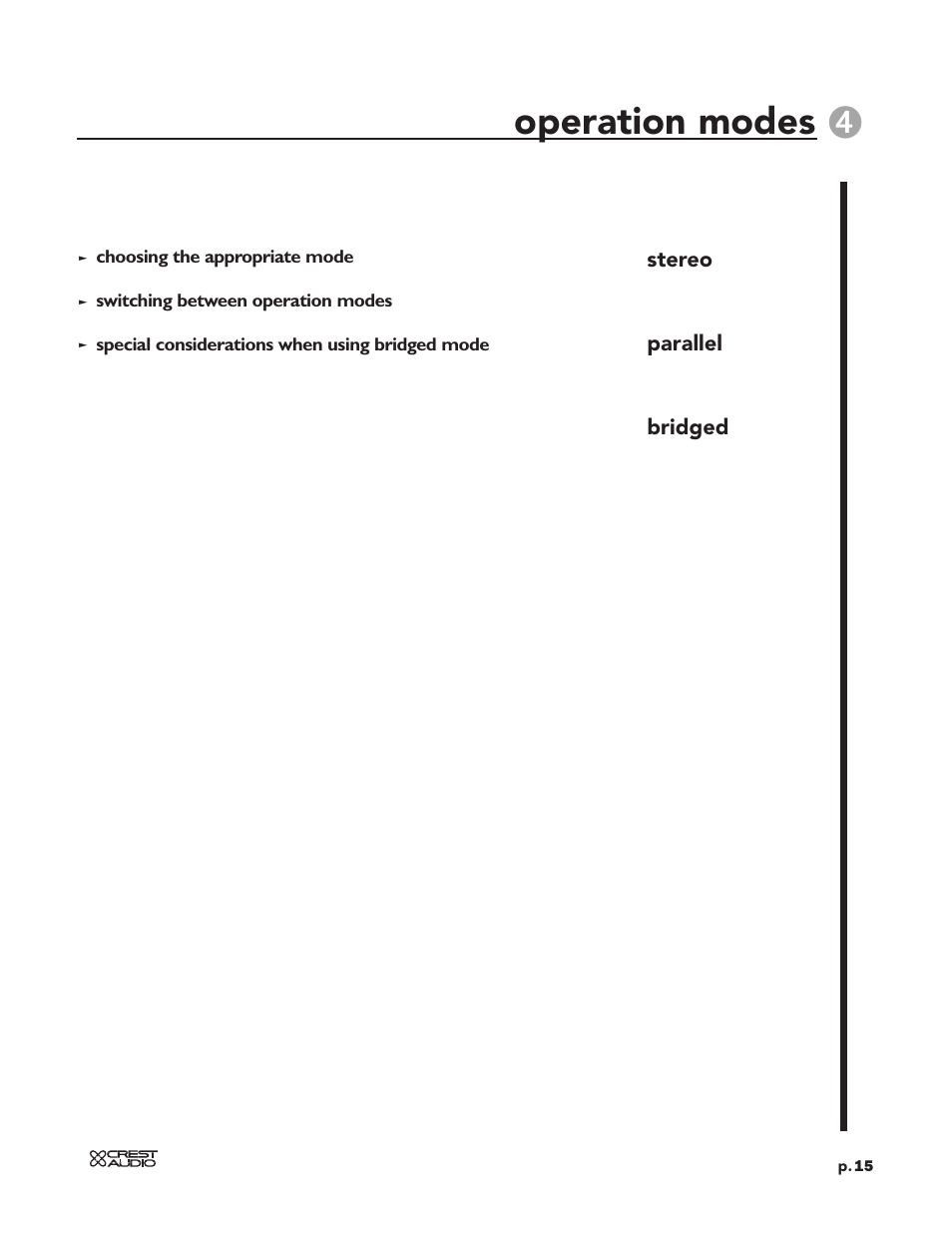 Operation modes | Peavey LT Series User Manual | Page 17 / 34