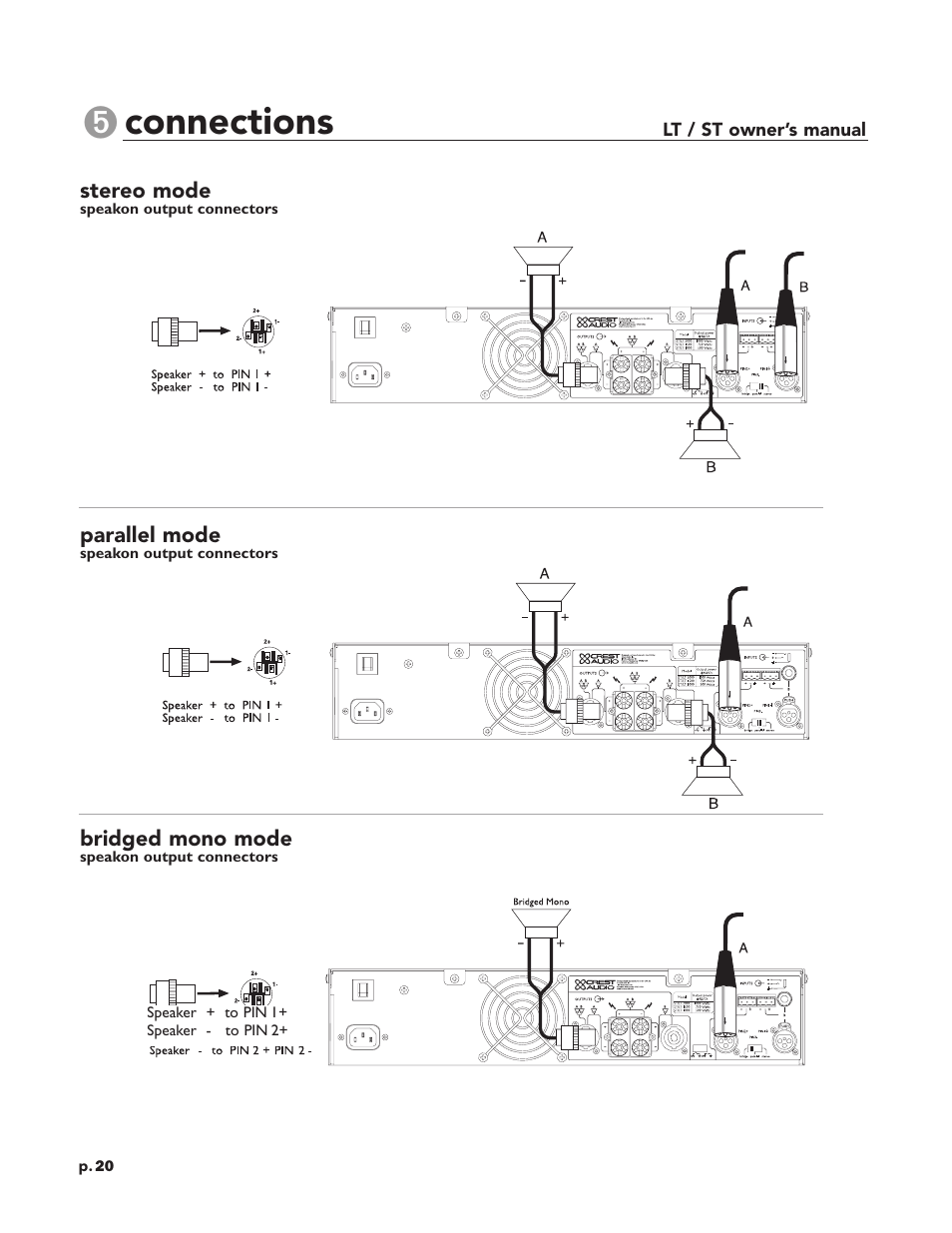 Connections | Peavey LT Series User Manual | Page 22 / 34