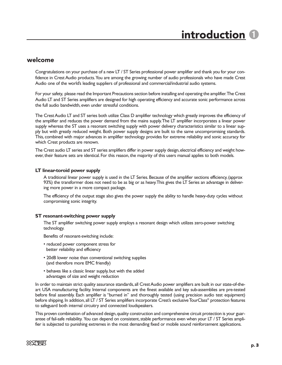 Introduction | Peavey LT Series User Manual | Page 5 / 34