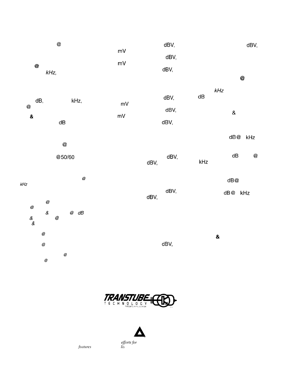 Specifications | Peavey Special 212 User Manual | Page 6 / 20