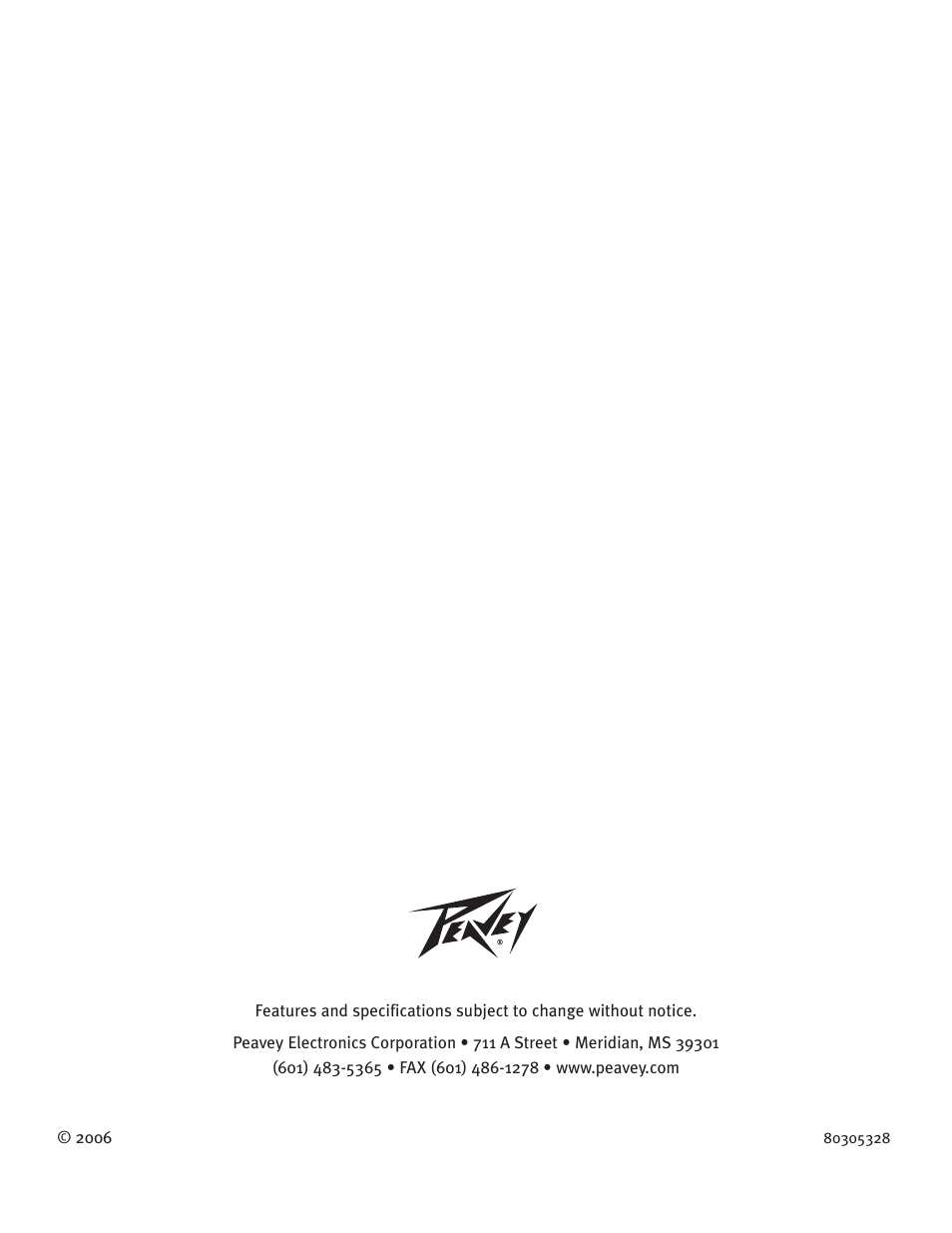 Peavey JSXTM Mini ColossalTM Class A Tube Guitar Amplifier User Manual | Page 12 / 12