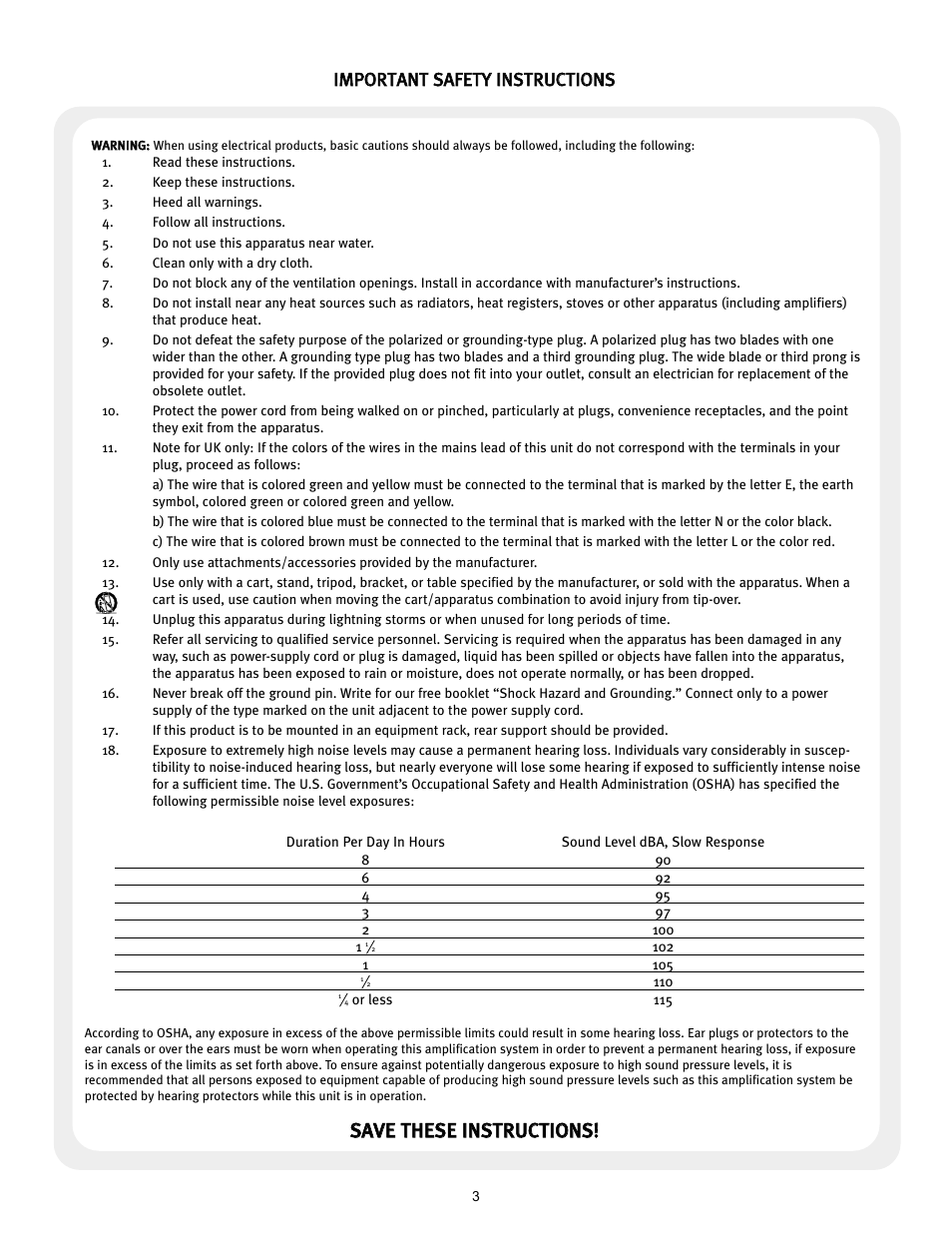 Peavey 12/0280304941 User Manual | Page 3 / 56