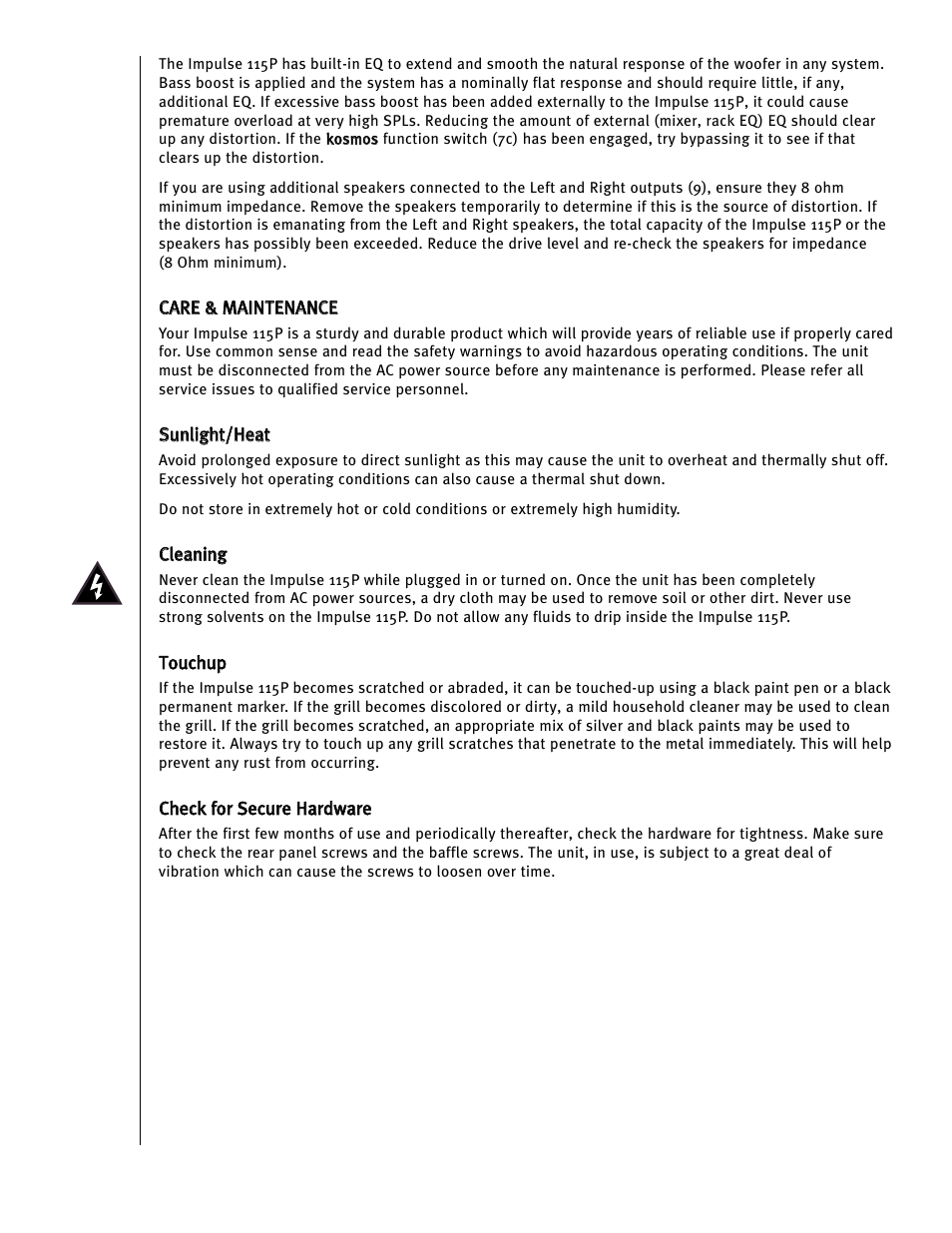 Peavey Impulse 115P User Manual | Page 11 / 52