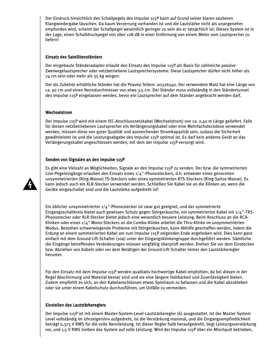 Peavey Impulse 115P User Manual | Page 23 / 52