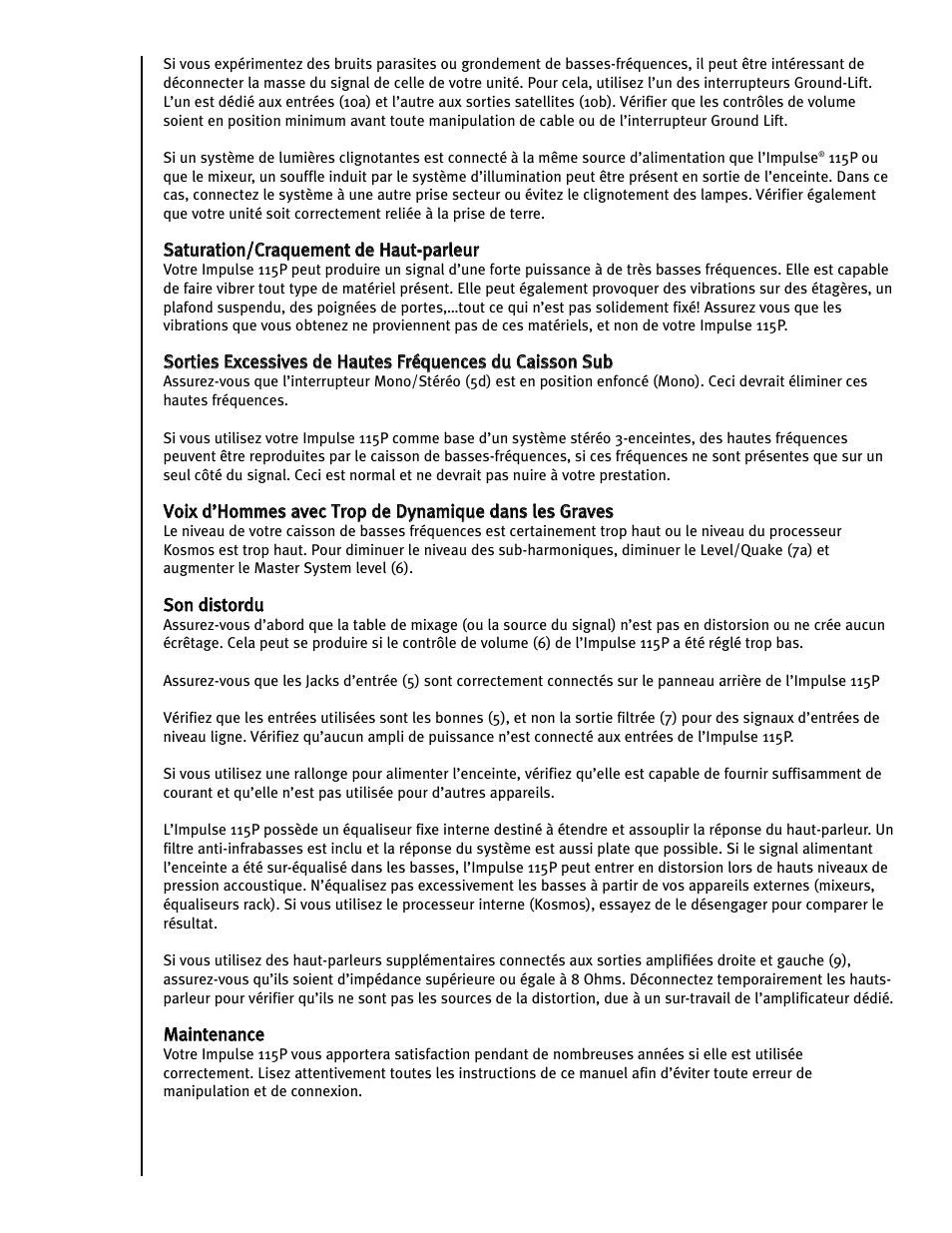 Peavey Impulse 115P User Manual | Page 47 / 52