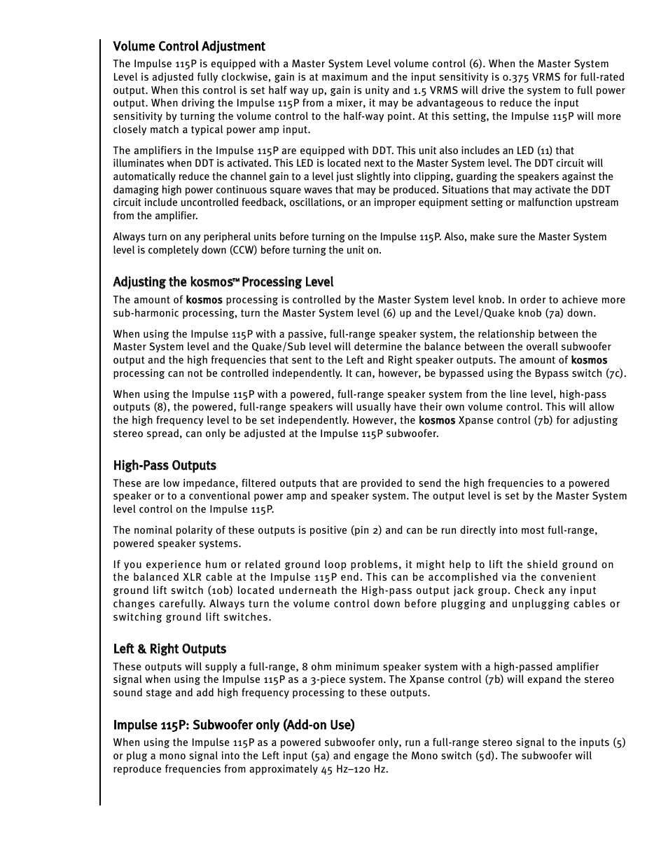 Peavey Impulse 115P User Manual | Page 8 / 52