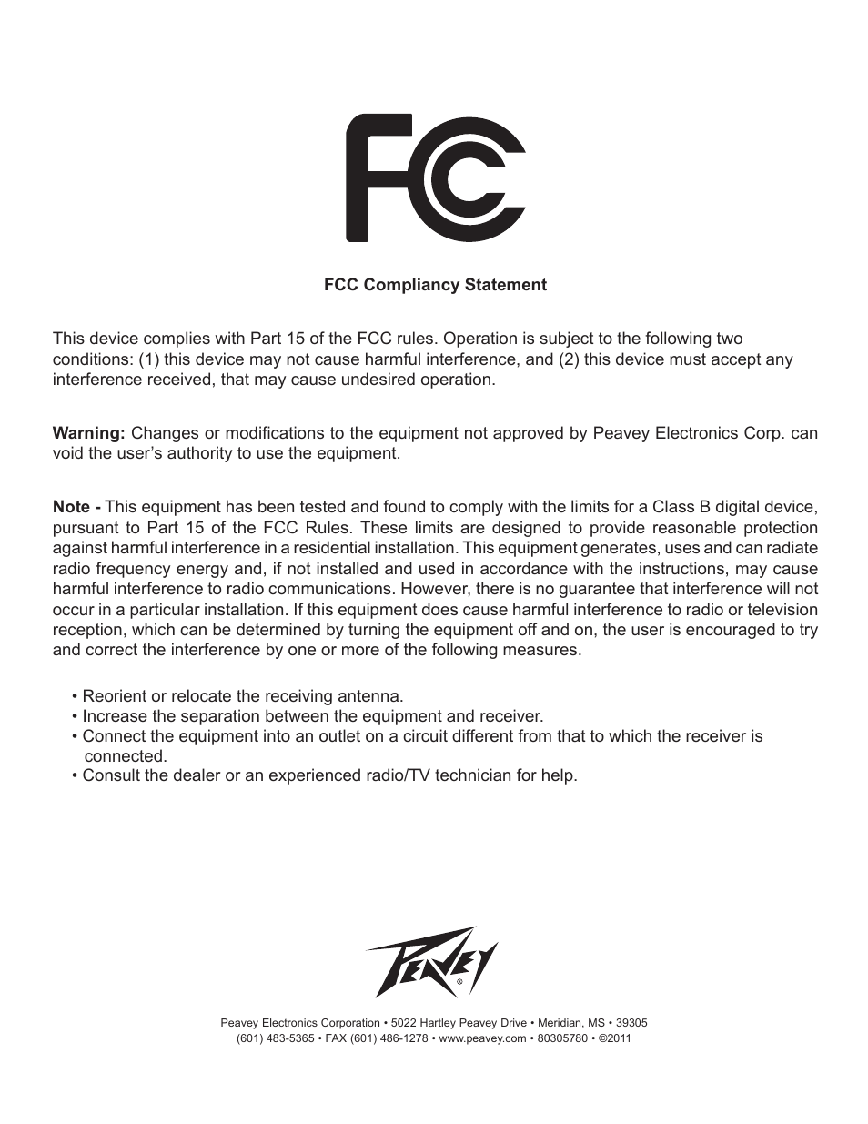 Peavey Mixer User Manual | Page 19 / 92