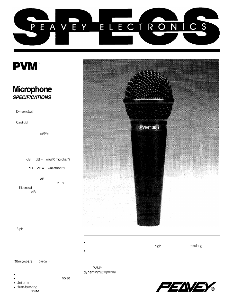 Peavey PVM 38i User Manual | 4 pages