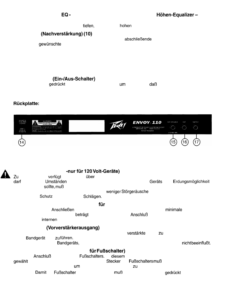 Peavey ENVOY 110 User Manual | Page 13 / 16
