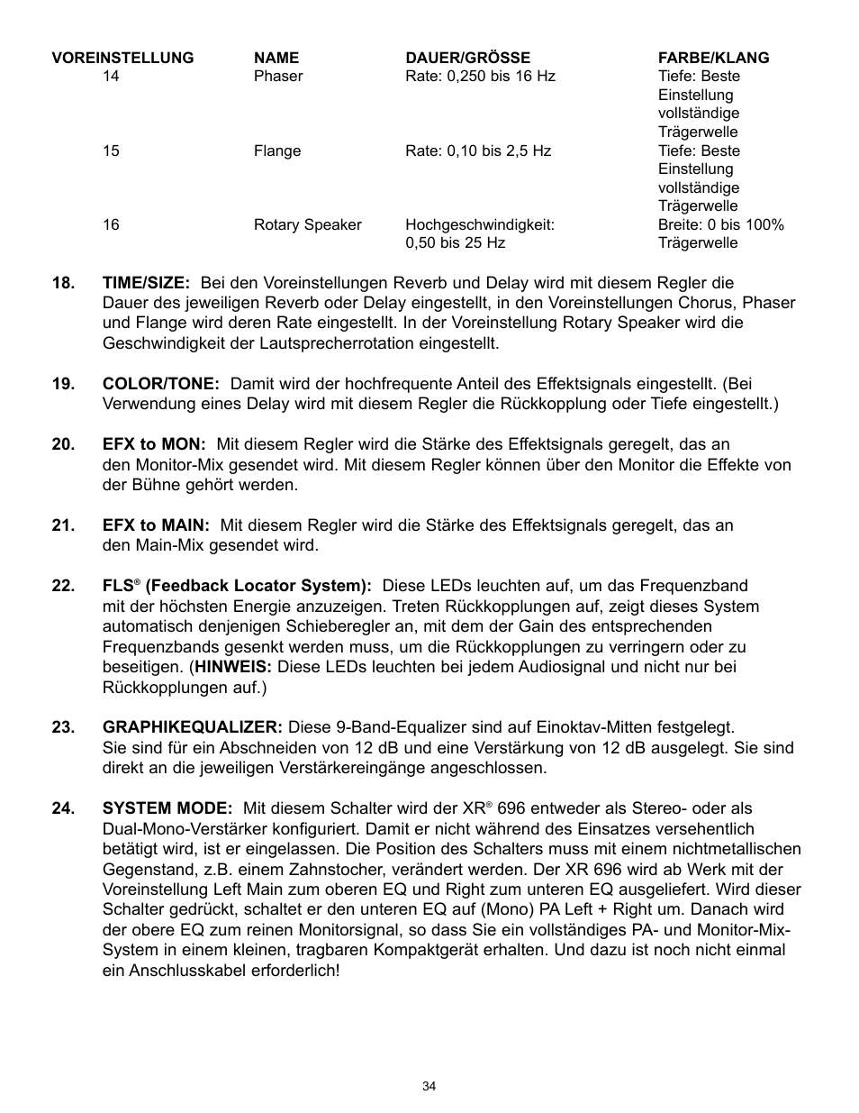 Peavey XR 696 User Manual | Page 34 / 40