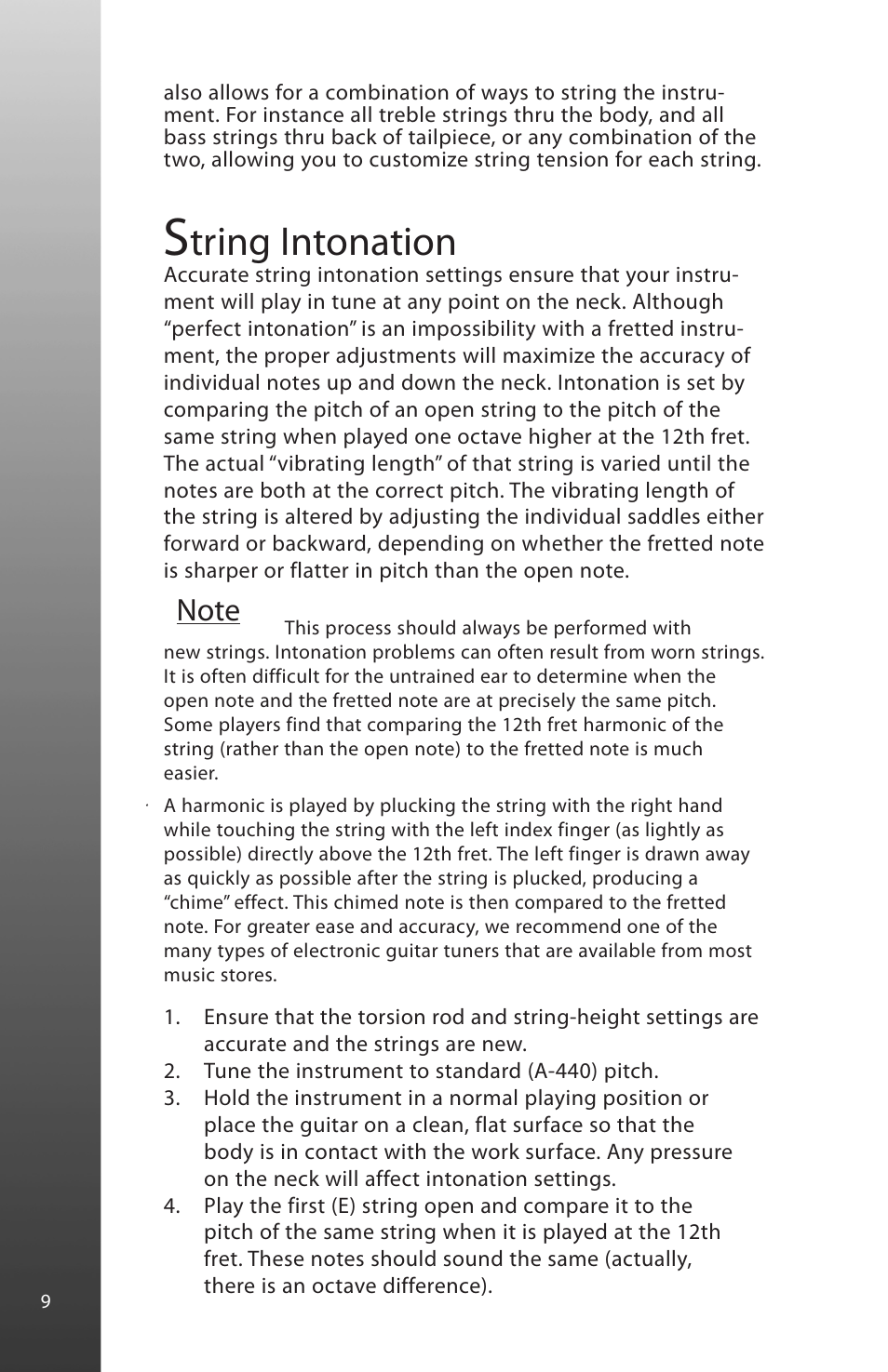 Tring intonation | Peavey HP Special User Manual | Page 10 / 16