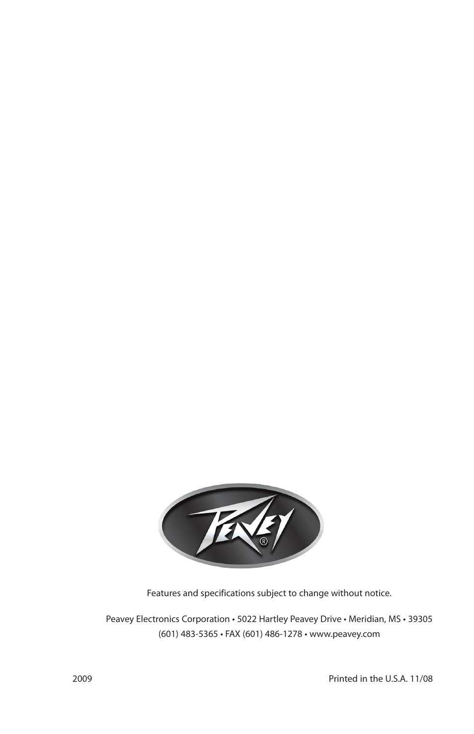 Peavey HP Special User Manual | Page 16 / 16