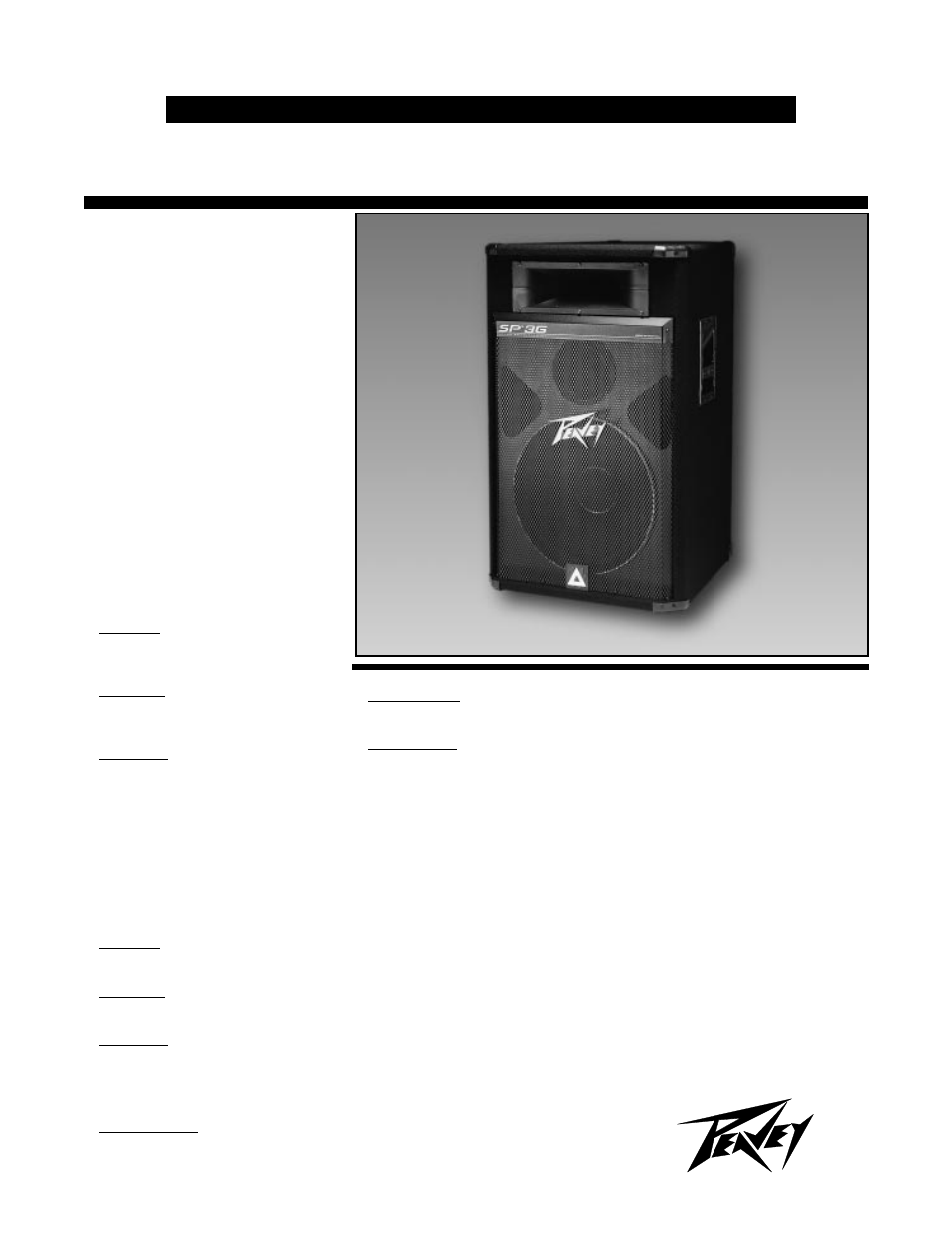 Peavey SP 3G User Manual | 4 pages