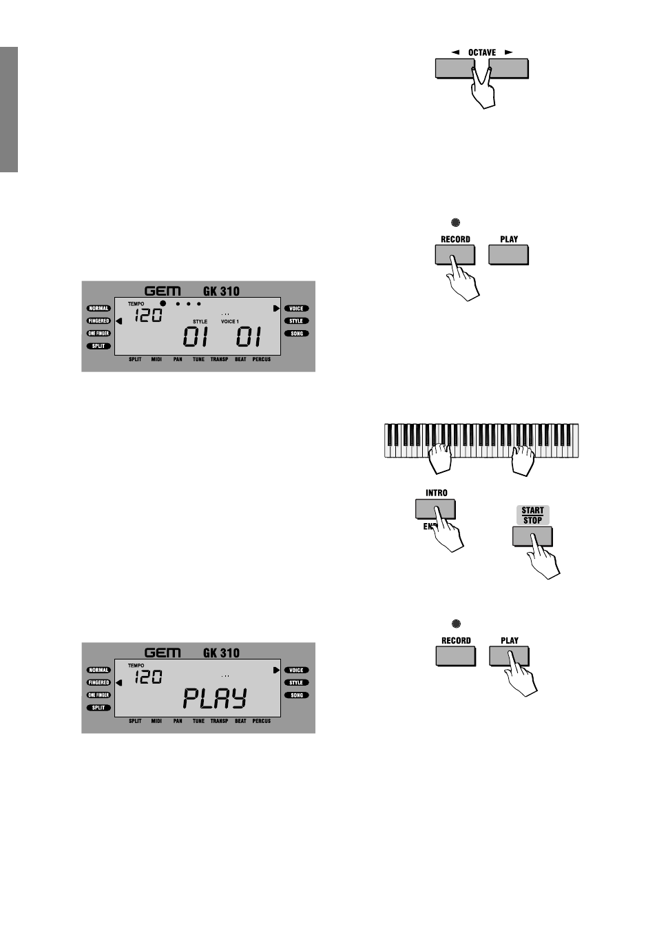 Record & play - the sequencer | Peavey GEM 271284 User Manual | Page 20 / 34