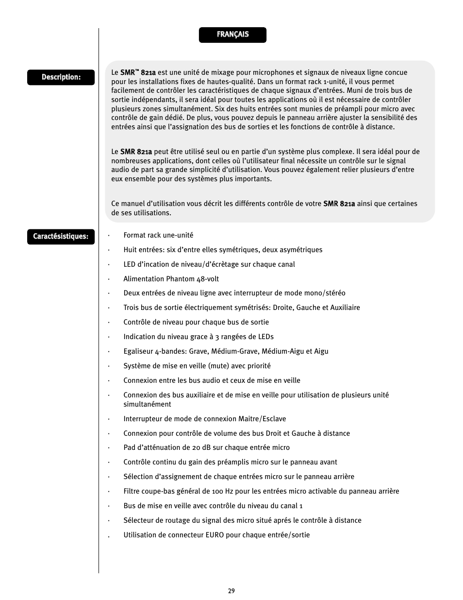 Peavey SMRTM 821a User Manual | Page 29 / 52