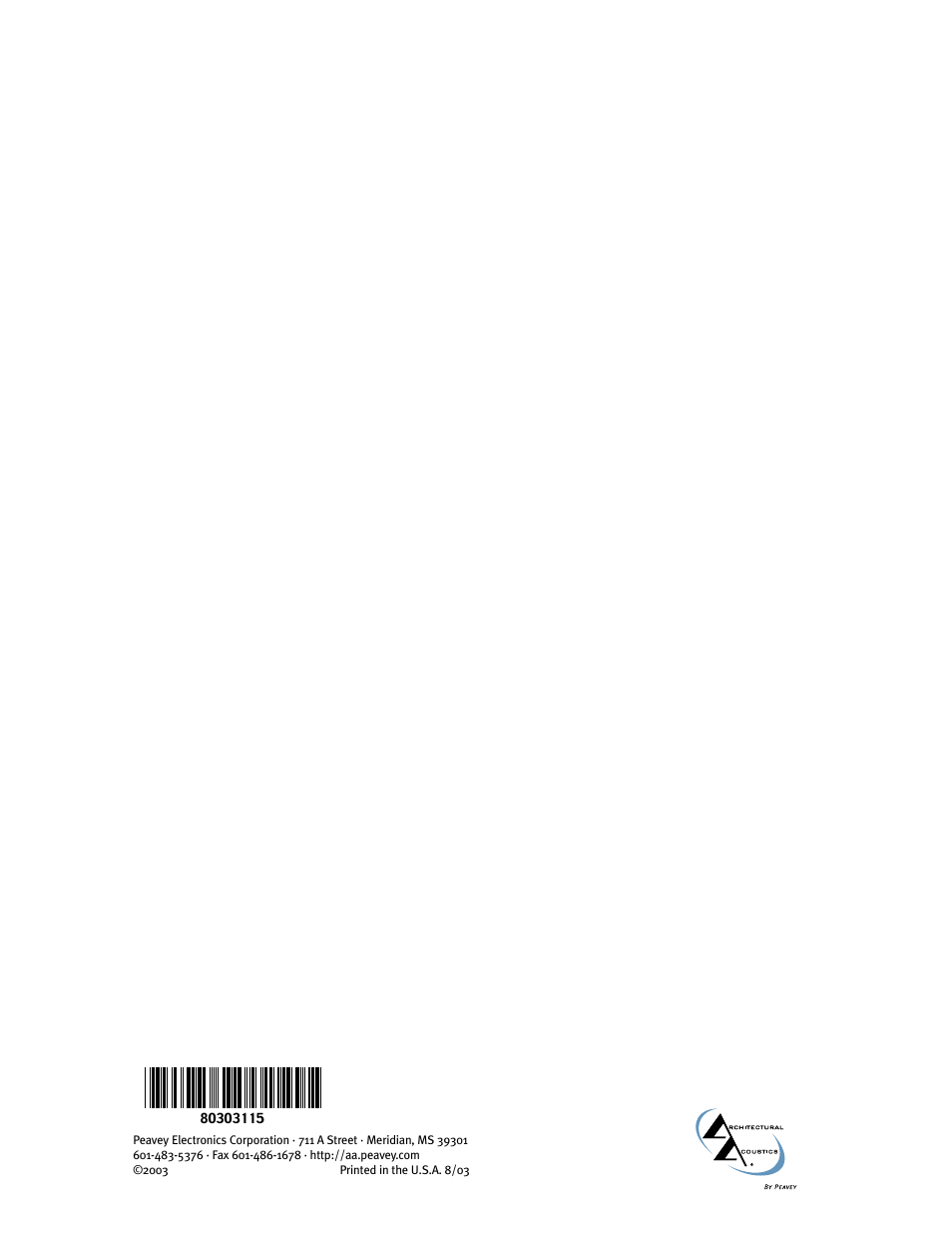 Peavey SMRTM 821a User Manual | Page 52 / 52