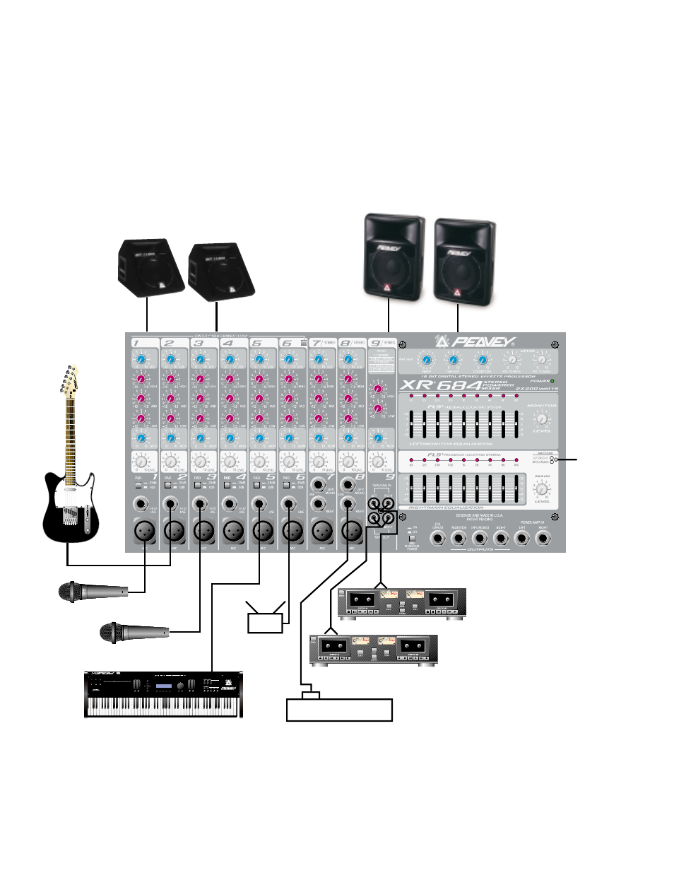 684 in - monitor/main mode | Peavey XR 684 Plus User Manual | Page 12 / 18