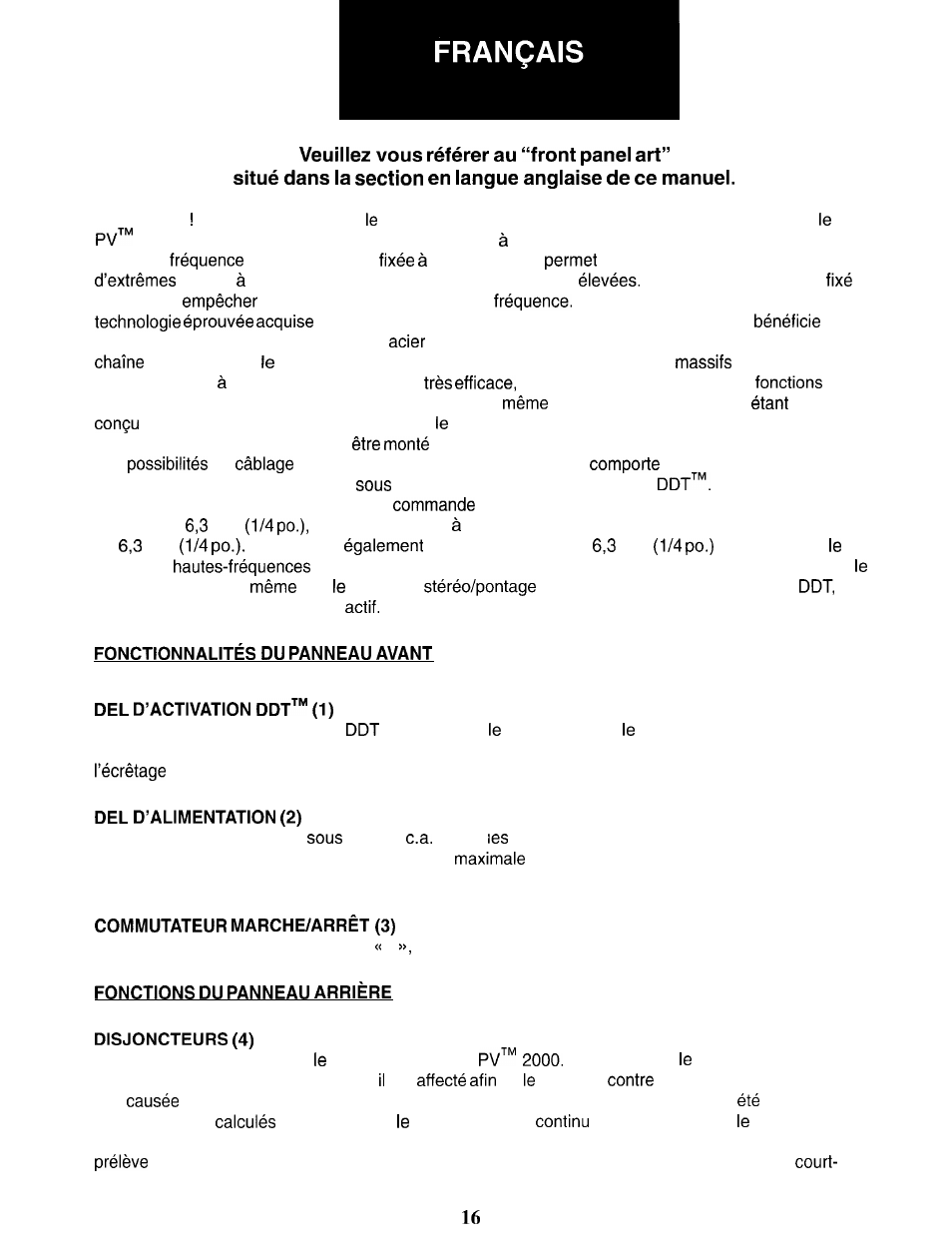 Peavey PV 2000 User Manual | Page 16 / 28