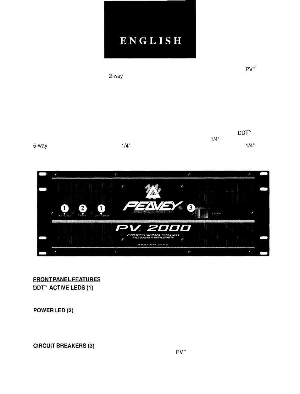 Peavey PV 2000 User Manual | Page 3 / 28