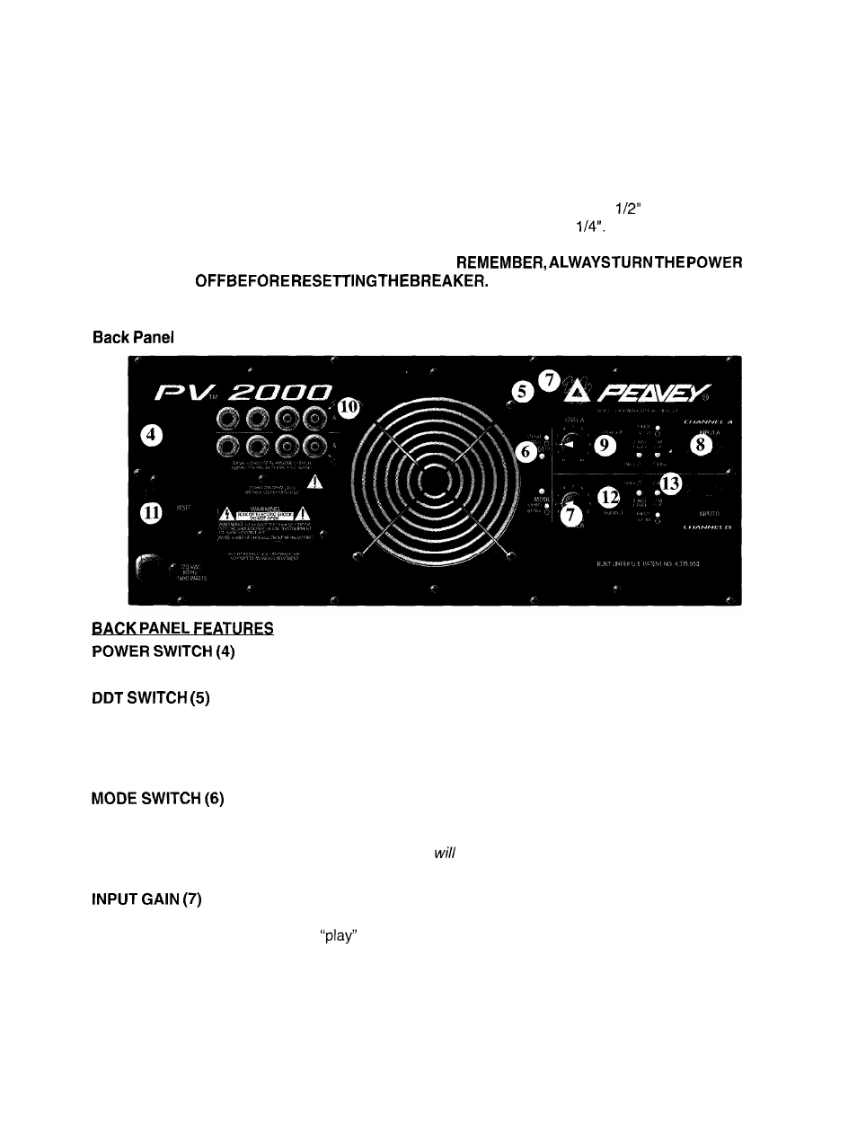 Peavey PV 2000 User Manual | Page 4 / 28
