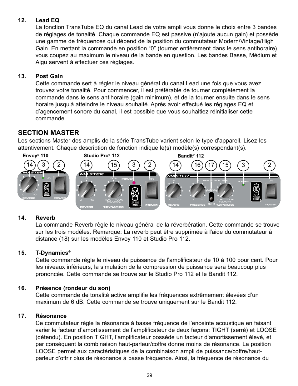 Peavey Studio Pro 112 User Manual | Page 29 / 48