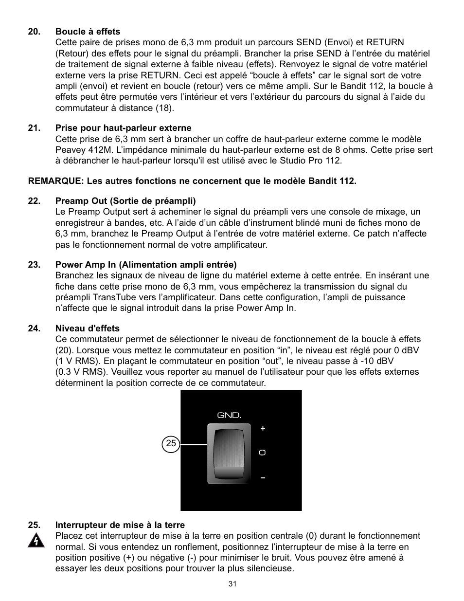 Peavey Studio Pro 112 User Manual | Page 31 / 48