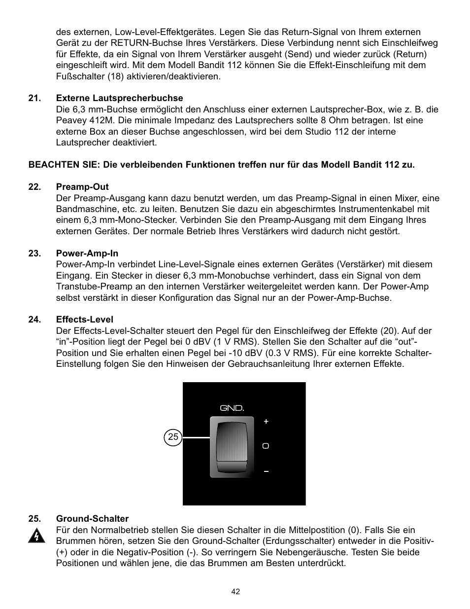 Peavey Studio Pro 112 User Manual | Page 42 / 48