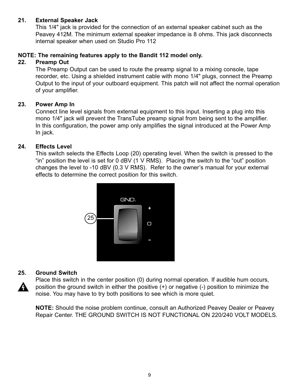 Peavey Studio Pro 112 User Manual | Page 9 / 48