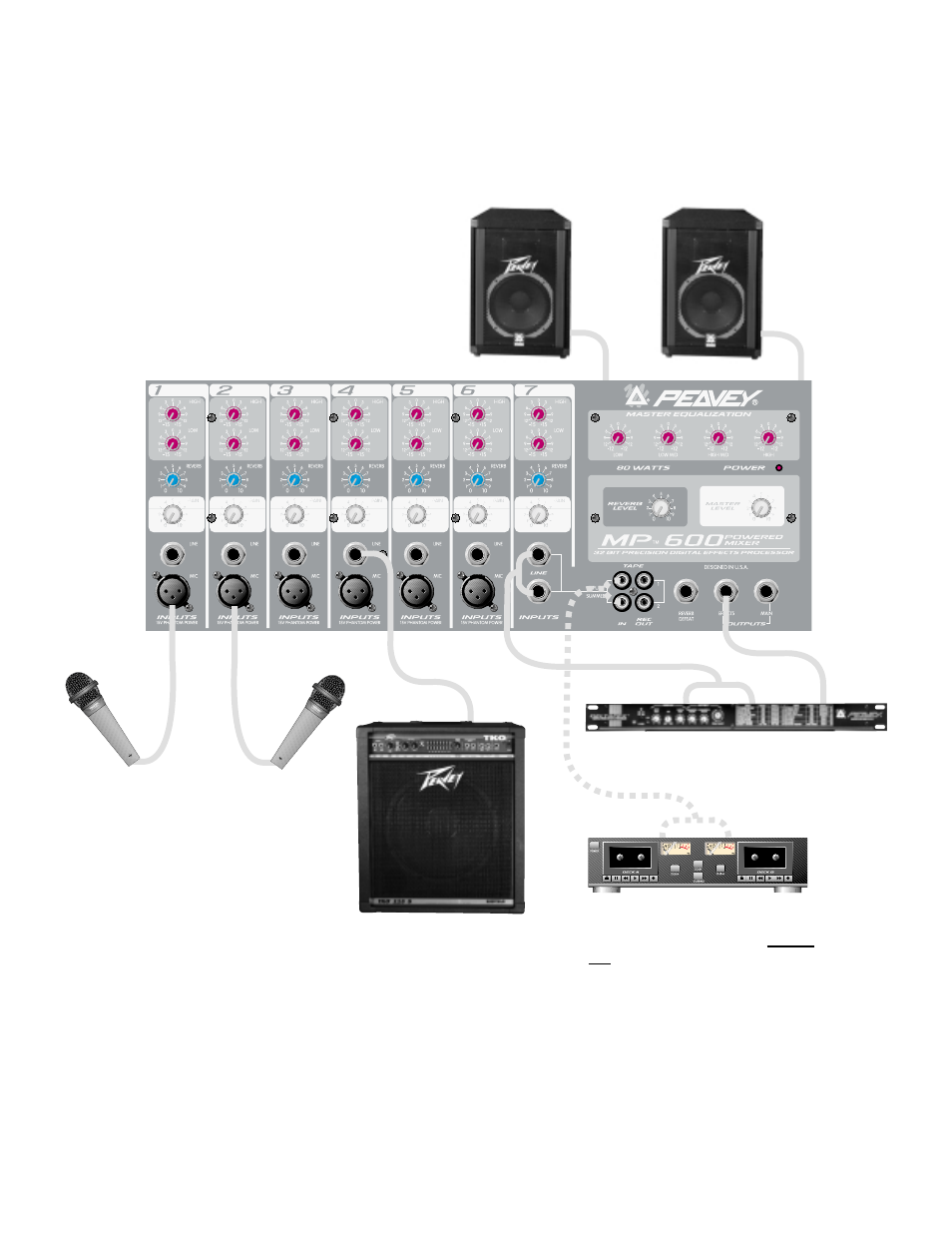 600 hook up diagram | Peavey MP 600 User Manual | Page 10 / 32