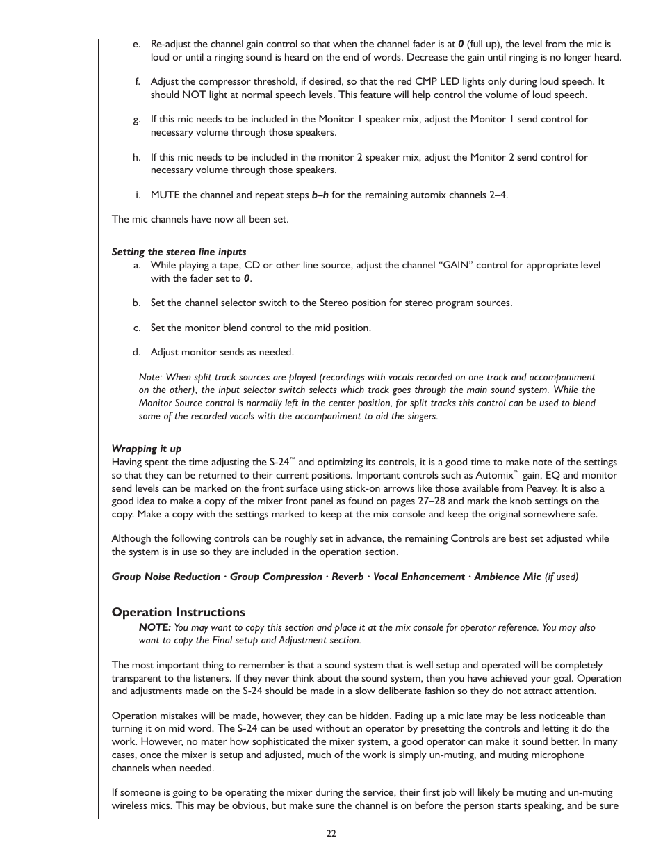 Peavey S-24 User Manual | Page 22 / 32