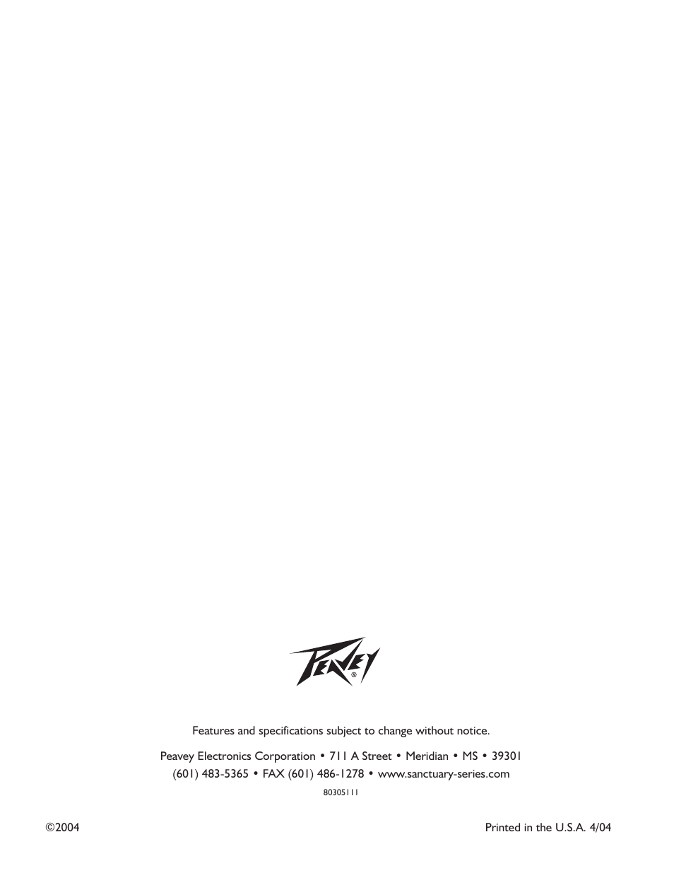 Peavey S-24 User Manual | Page 32 / 32