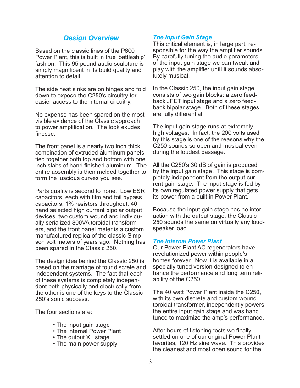 PS Audio C250 User Manual | Page 3 / 8