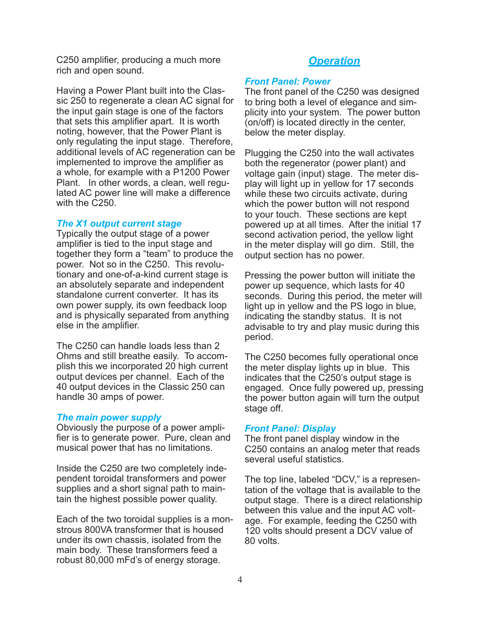 PS Audio C250 User Manual | Page 4 / 8