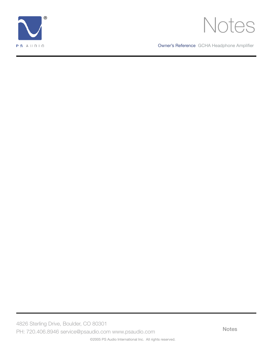 PS Audio GCHA User Manual | Page 16 / 16