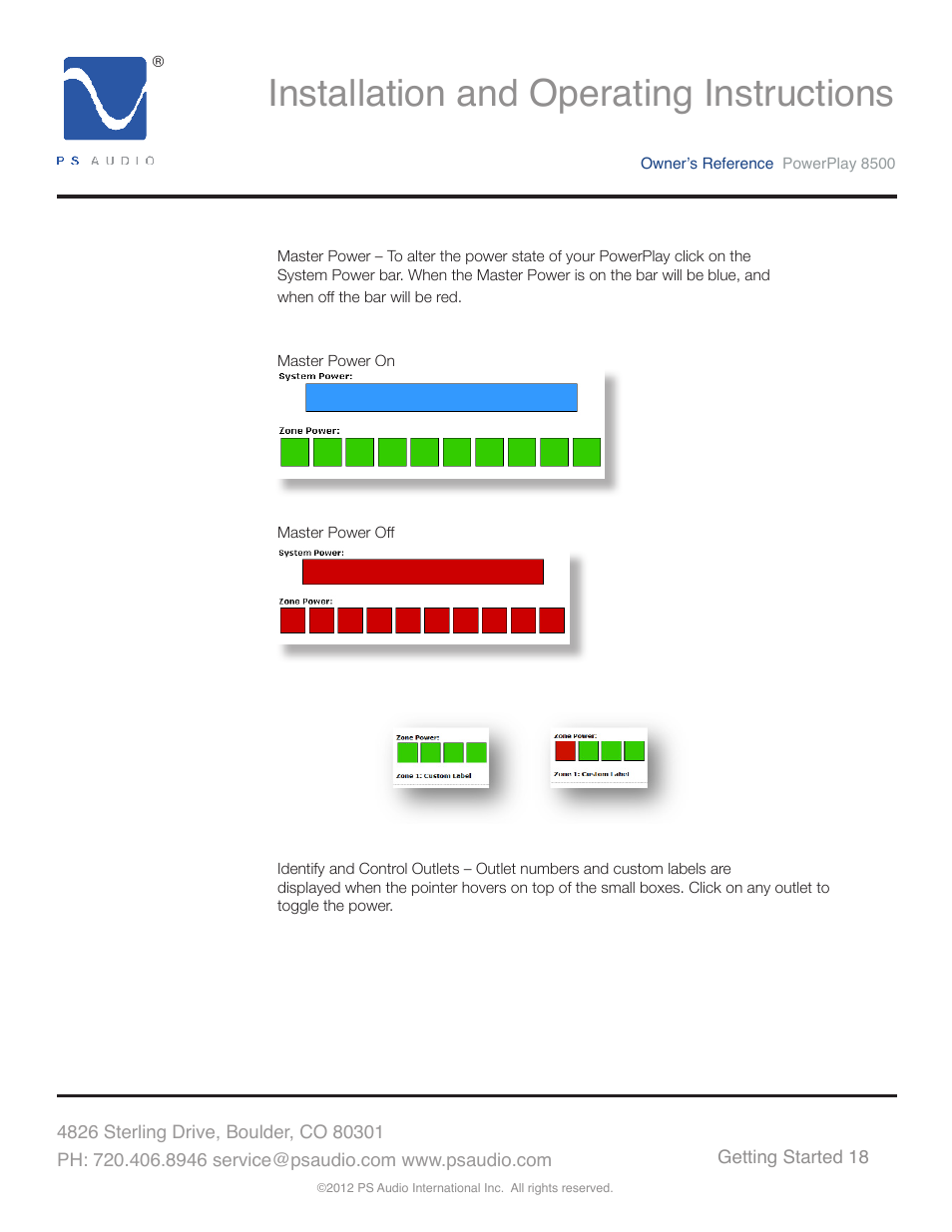 Installation and operating instructions | PS Audio 8500 User Manual | Page 22 / 32