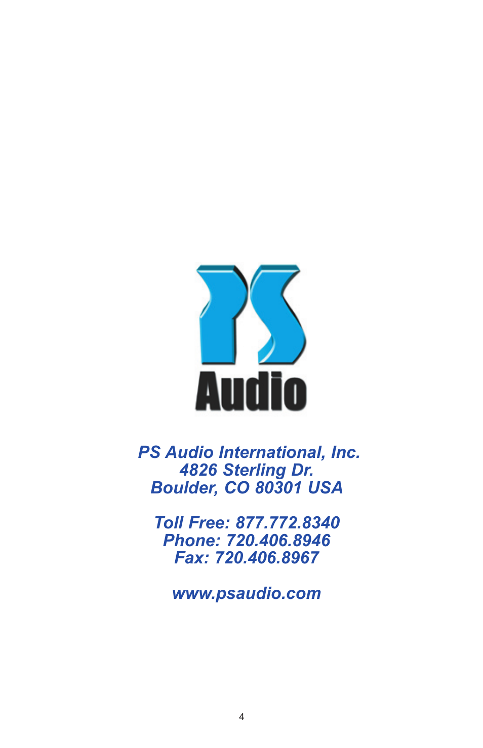 PS Audio Juice Bar User Manual | Page 4 / 4